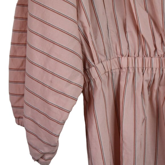 Free Assembly Blouse XL Womens Striped Boho Peasant Long Sleeve V Neck Cottage - Picture 2 of 7